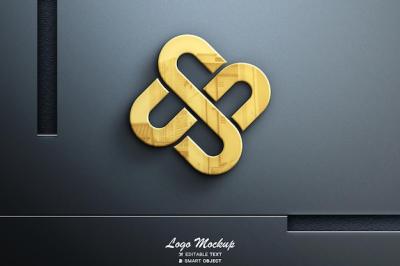 Glossy Gold Logo Mockup – Free to Download