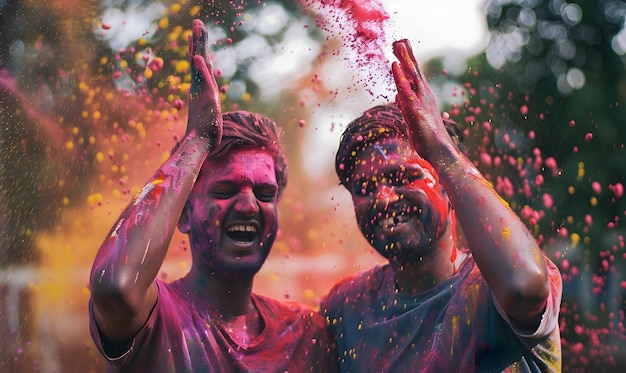 People Celebrate Holi Festival with Color Powder – Free Stock Photo for Download