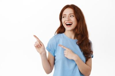 Authentic Happy Redhead Girl Laughing and Smiling – Free Download