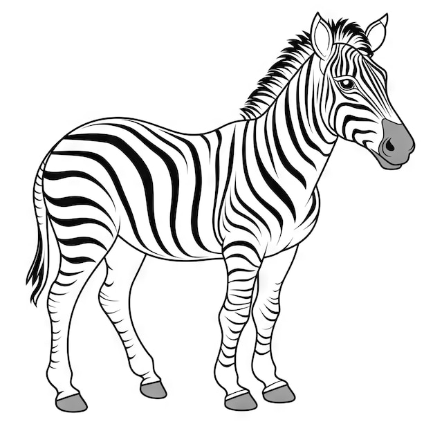 Hand-Drawn Zebra Coloring Page – Free Download