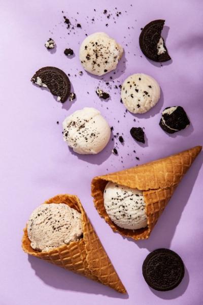 Top View of Ice Cream Cones and Cookies – Free Stock Photo, Download for Free