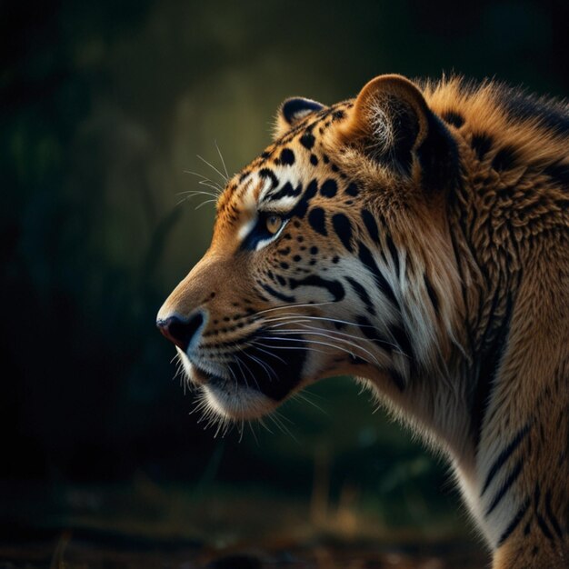 Oil Painting of a Bengal Tiger in Dark Colors from Thailand – Free Download