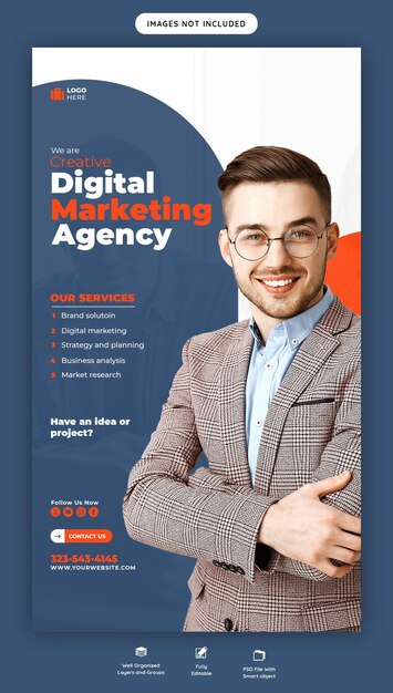 Digital Marketing Agency and Corporate Facebook and Instagram Story Template – Free Download