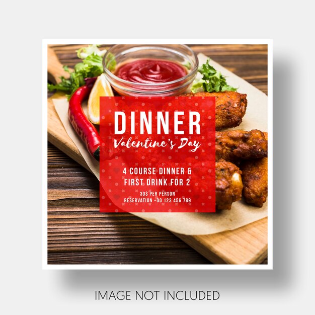 Restaurant Valentineâs Day Social Template – Free Download