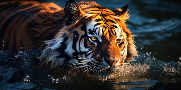 Dynamic Tiger Charging Through Water â Free Download