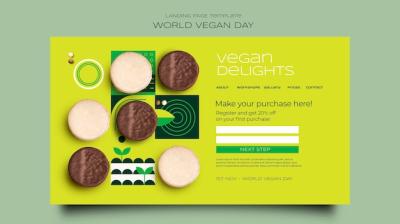 Landing Page Template for World Vegan Day Celebration – Free Download, Download Free Stock Photo