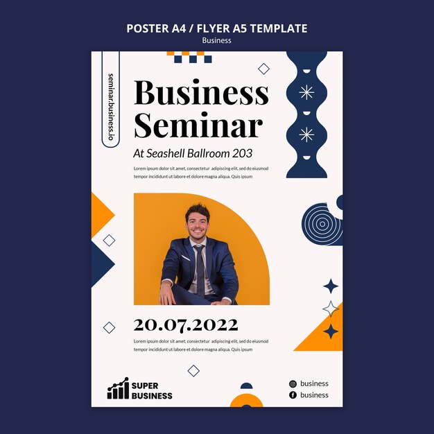 Flat Design Business Poster Template – Free Download