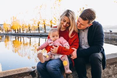 Family with Baby Daughter Walking in Park – Free Stock Photo for Download