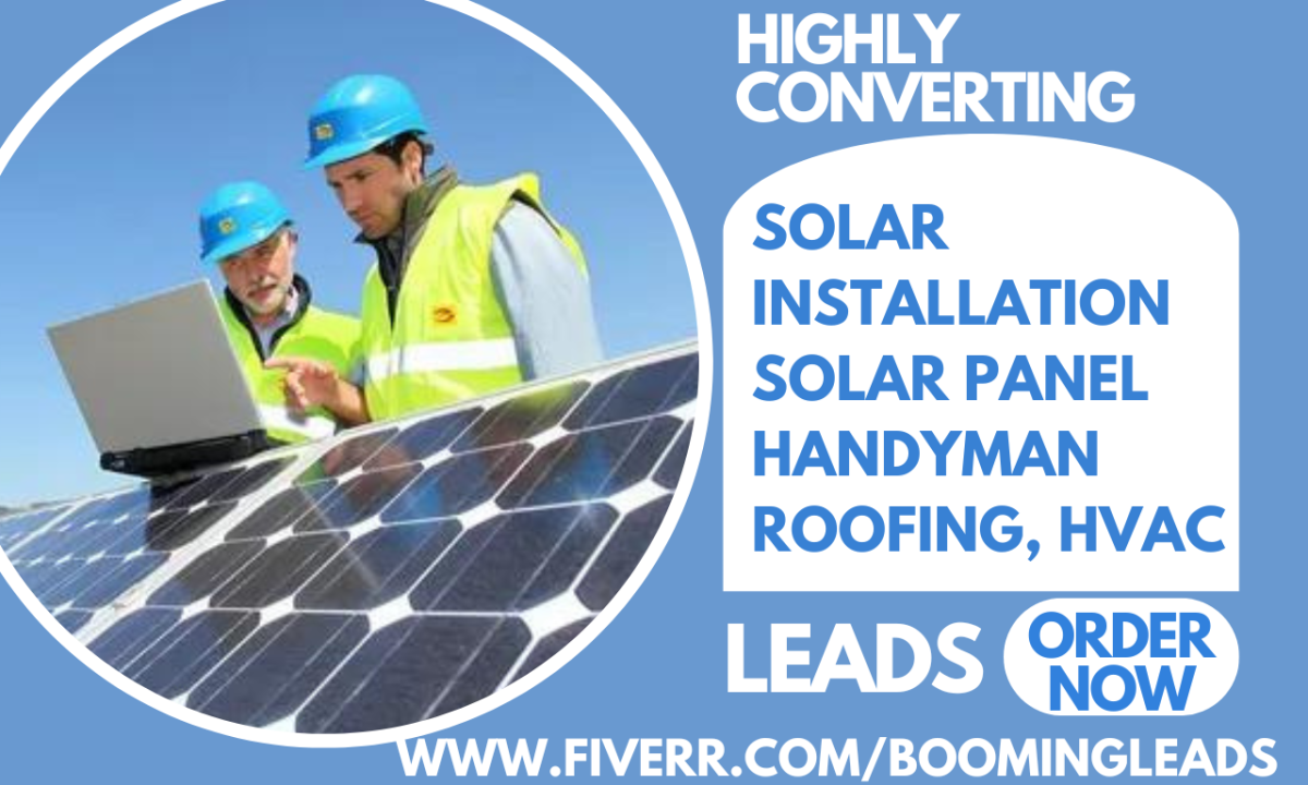 Generate Solar Installation, Solar Panel, Handyman, HVAC, and Roofing Leads via Facebook