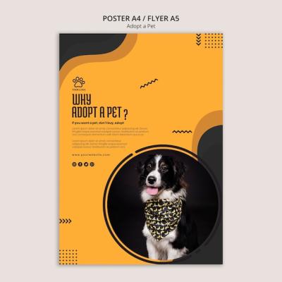 Border Collie Dog Flyer Template – Free Download