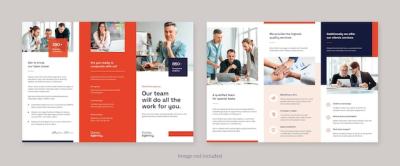 Consulting and Marketing Online for Company Brochure Trifold Template – Free Download