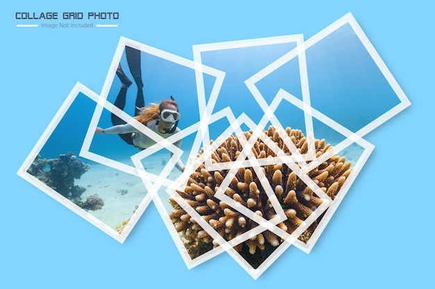 Collage Grid and Photo Collage Frame Effect Mockup – Free Download