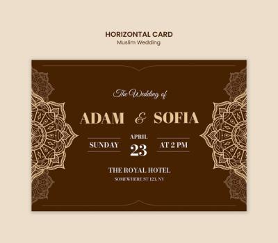 Muslim Wedding Template Design – Download Free Stock Photo