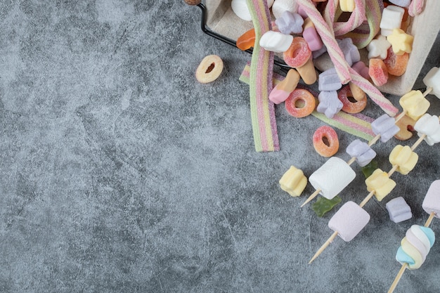 Colorful Marshmallows on Wooden Sticks for Grilling – Free Download