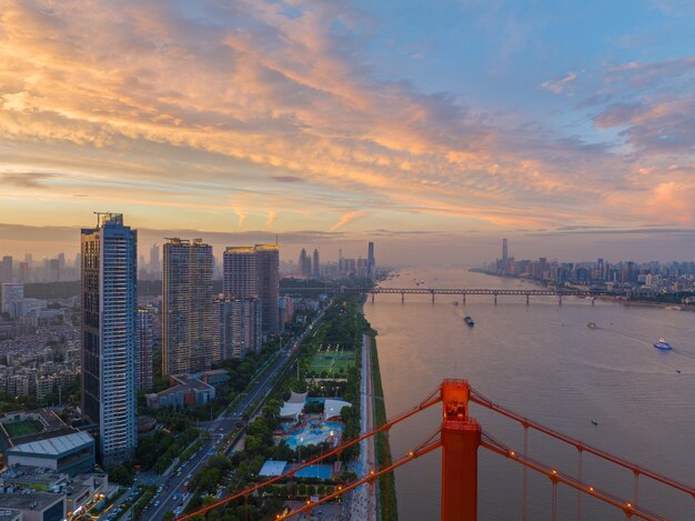 Wuhan City Skyline by the Yangtze and Han Rivers – Free Download