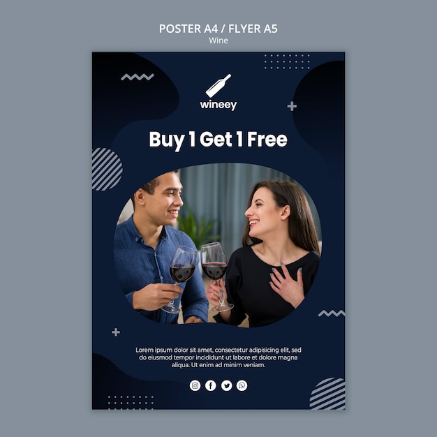 Couple Poster Template for Winery – Free Download