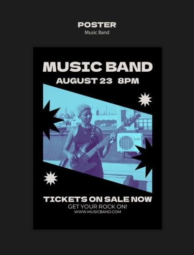 Creative Music Band Template Design for Free Download