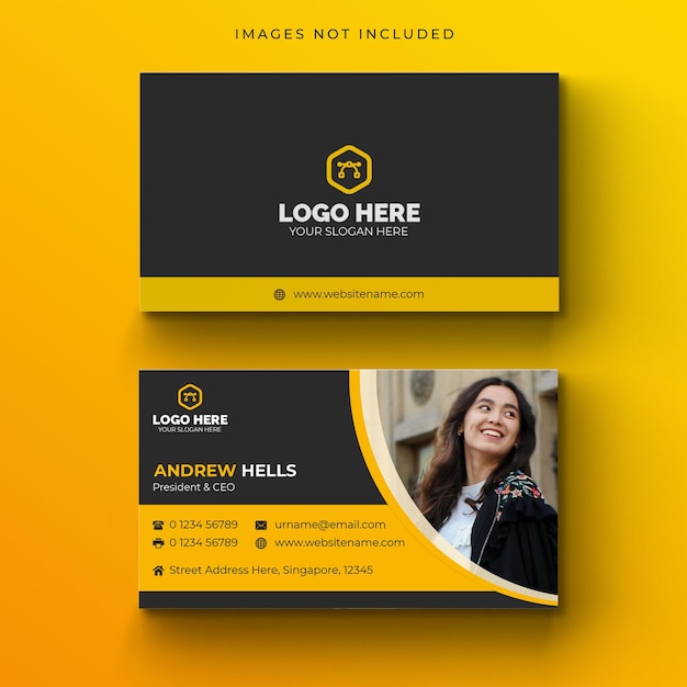 Professional Business Card Template with Photo – Free Download