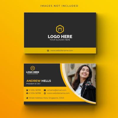 Professional Business Card Template with Photo – Free Download