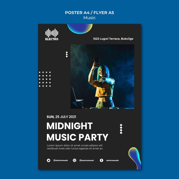 Music Party Print Template – Free Download