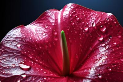 Closeup of Beautiful Red Flower with Water Drops – Free Download