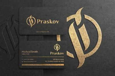 Luxury Dark Business Card Logo Mockup with Embossed and Debossed Effect – Free Download