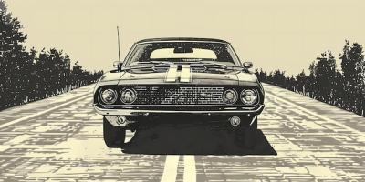 Muscle Car Illustration for Road Trips – Free Stock Photo to Download