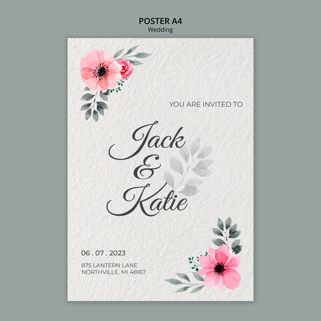 Wedding Concept Poster Template – Free Download