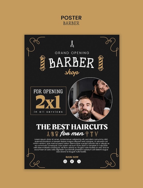 Modern Barber Template Design – Free Download