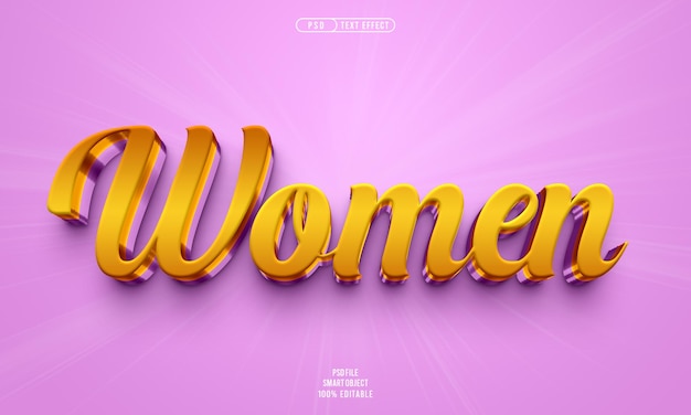 3D Editable Text Effect for Women – Free Download