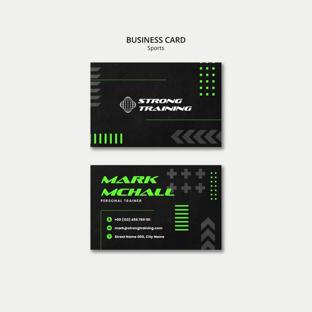 Neon Green Biking Horizontal Business Card Template – Free Download