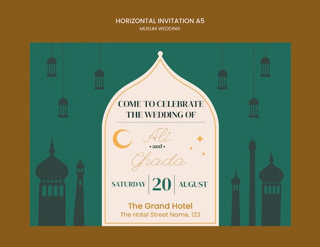 Muslim Wedding Template Design – Download Free Stock Photo