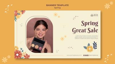 Spring Sale Horizontal Banner Template – Free Download