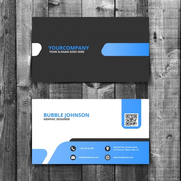 Blue and Black Business Card – Free Download