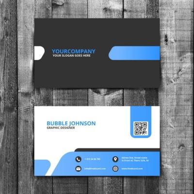 Blue and Black Business Card – Free Download