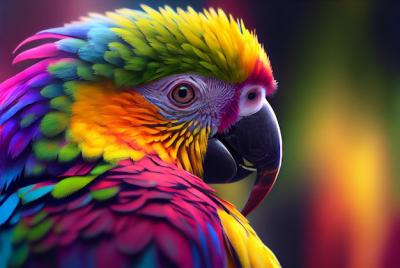 Rainbow Colored Parrot: Multicolored Animal Concept – Free Download