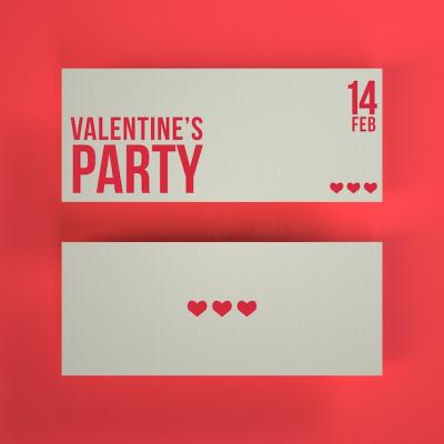 Valentine’s Party Tickets Mockup – Free to Download