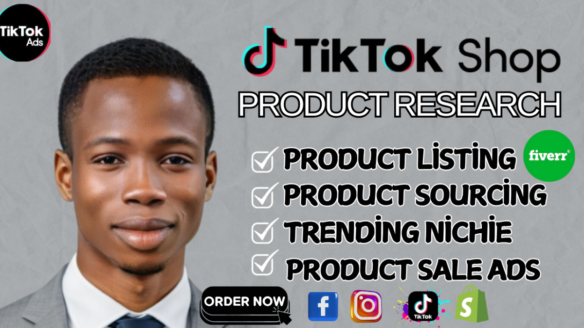 I Will Setup Your TikTok Shop, Research Winning Dropshipping Products, and Optimize Listings