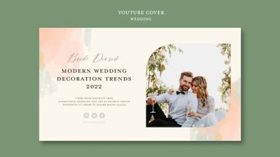 Wedding YouTube Thumbnail Template Design for Free Download