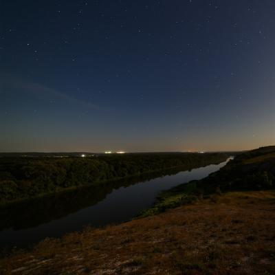 Moonlit Night Sky Over the River | Free Stock Photo for Download