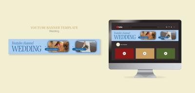 Wedding Celebration YouTube Banner Template – Free to Download