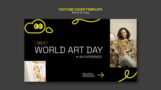 YouTube Cover Template for World Art Day Celebration – Free Download