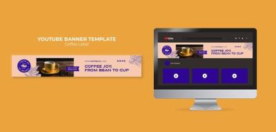 YouTube Banner Template for Coffee Label – Free Download