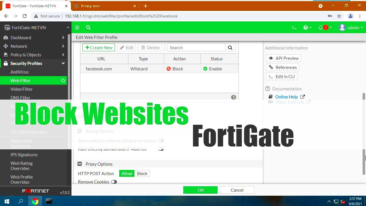 How to block a website on Fortigate Firewall YouTube