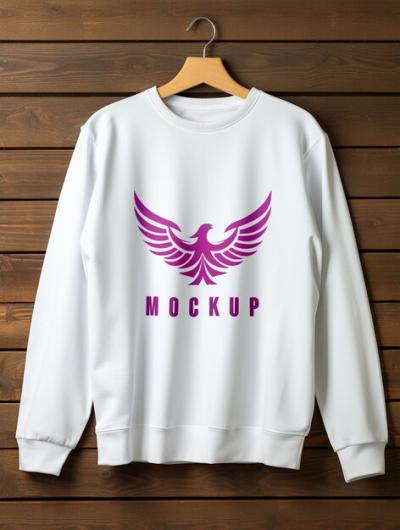 White Full Sleeve Sweatshirt Mockup – Free to Download