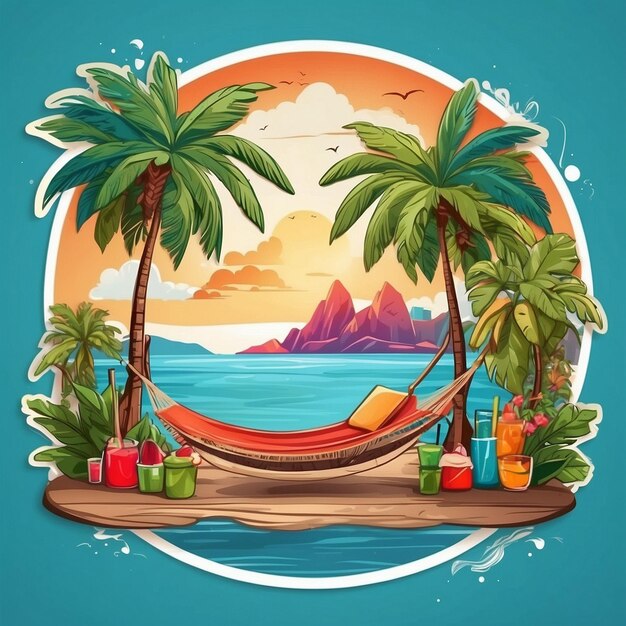 Summer Beach Accessories Vector Background – Free Download