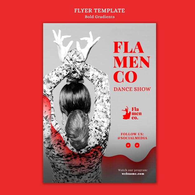 Flamenco Show Flyer Template Featuring Female Dancer – Free Download