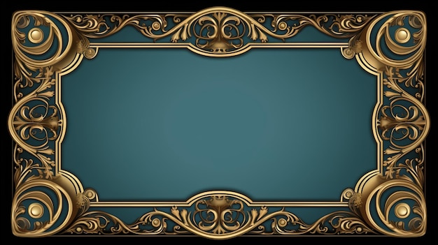 Gold and Blue Ornament Vintage Frame – Free Download