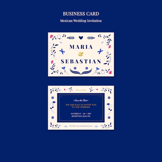 Mexican Wedding Business Card Template – Free Download