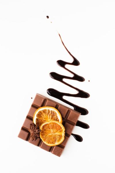 Top View of Chocolate with Orange – Free Download